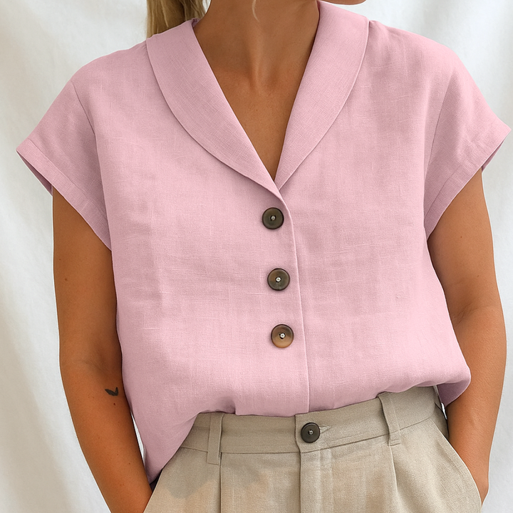 Marie – Elegant Ensfarvet Bluse