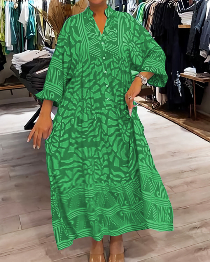 Lenara – Maxikjole med Print
