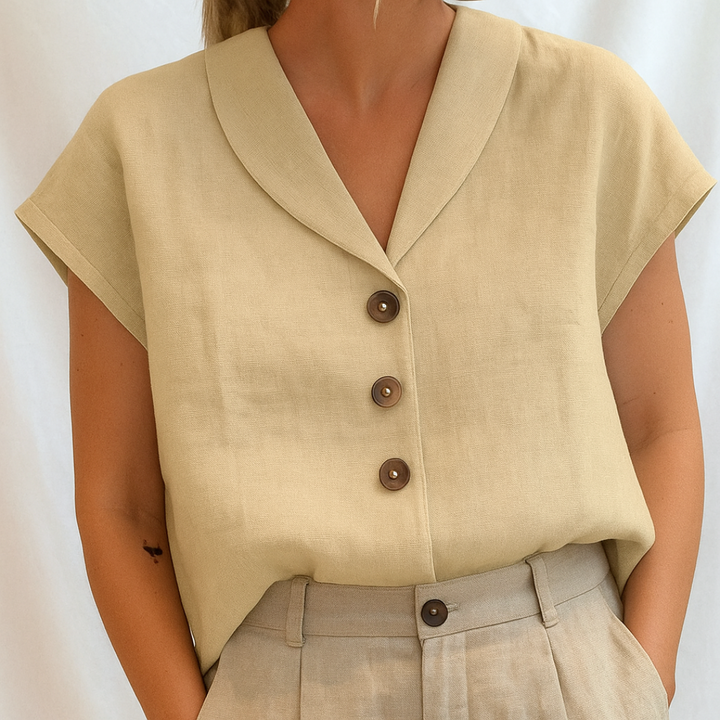 Marie – Elegant Ensfarvet Bluse