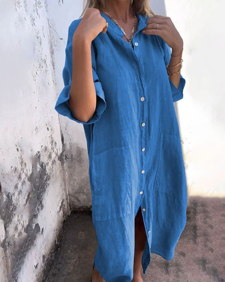 Melanie – Skjortekjole i Ibiza-Stil