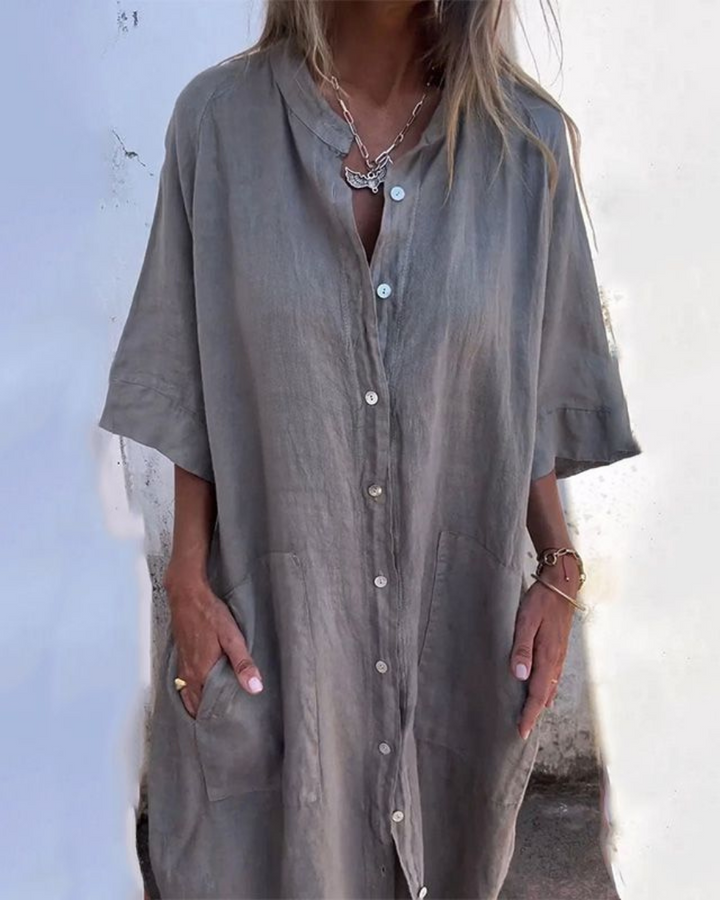 Melanie – Skjortekjole i Ibiza-Stil