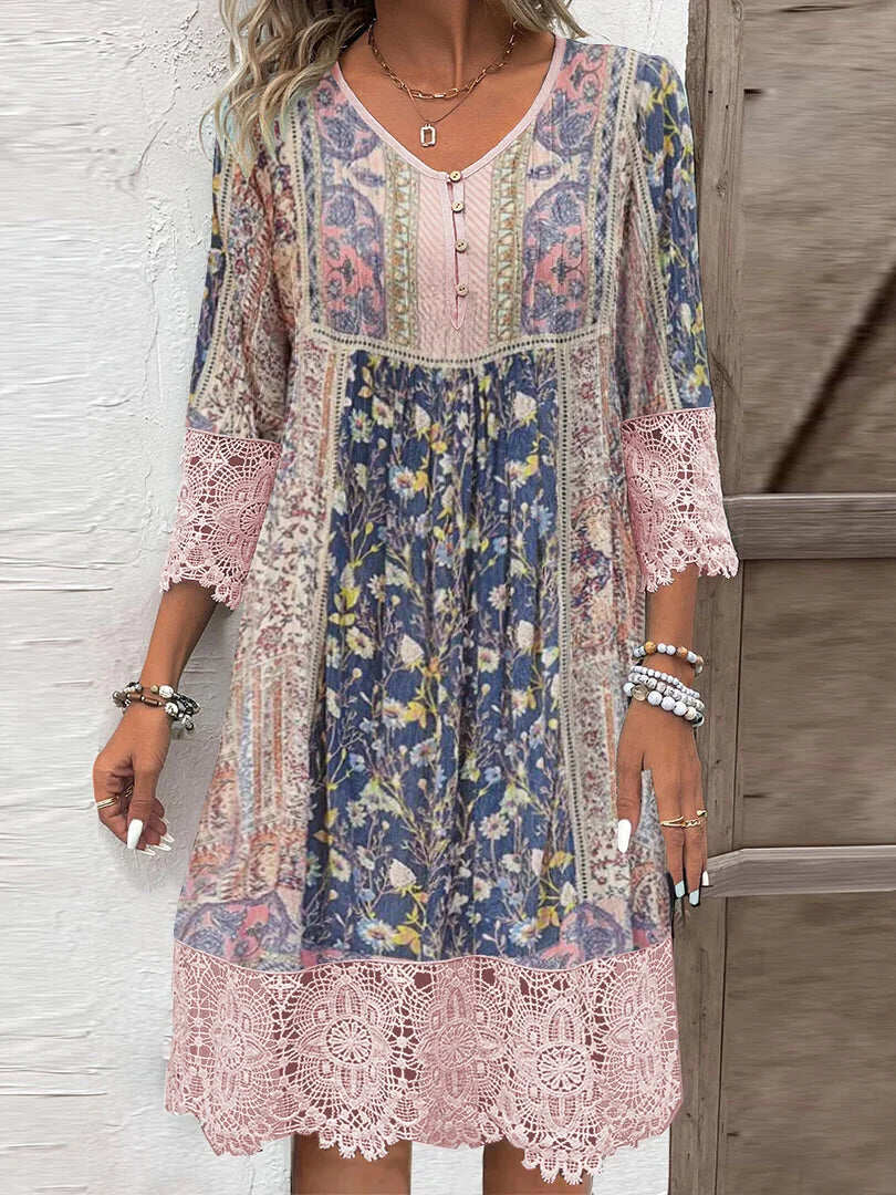 Mirabel – Boho Kjole med Blonder