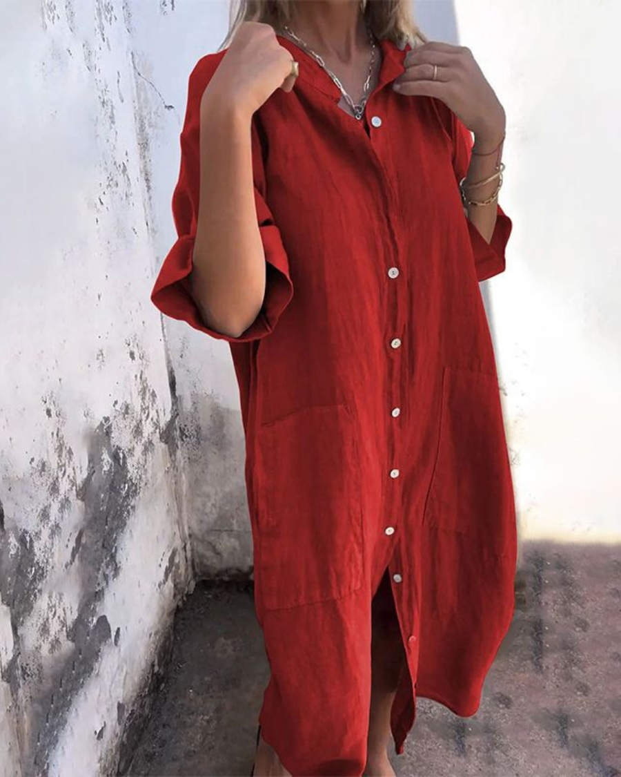 Melanie – Skjortekjole i Ibiza-Stil
