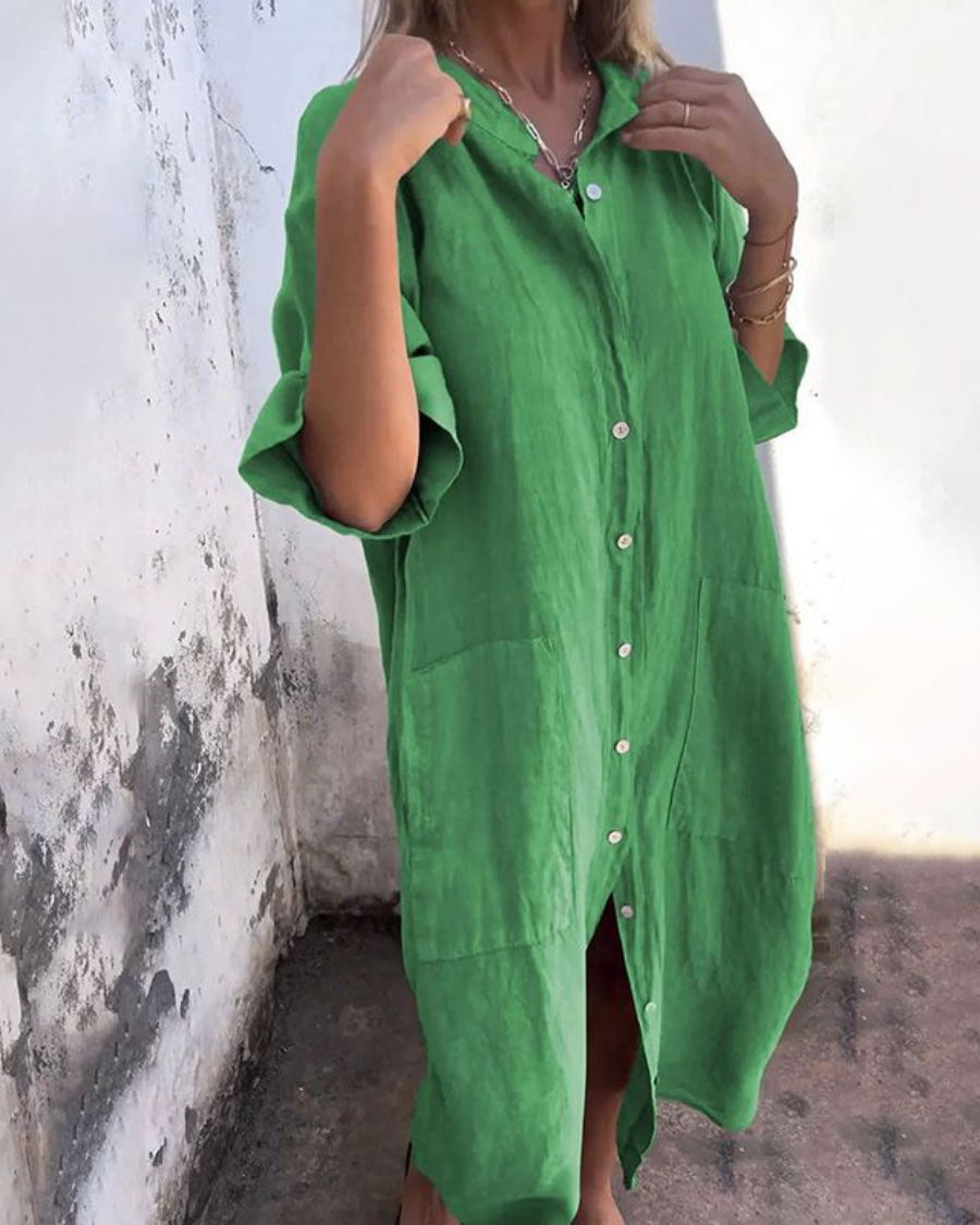 Melanie – Skjortekjole i Ibiza-Stil