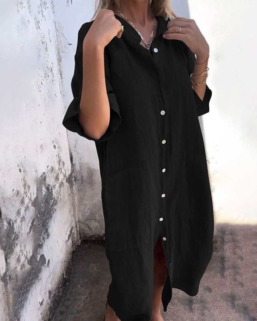 Melanie – Skjortekjole i Ibiza-Stil