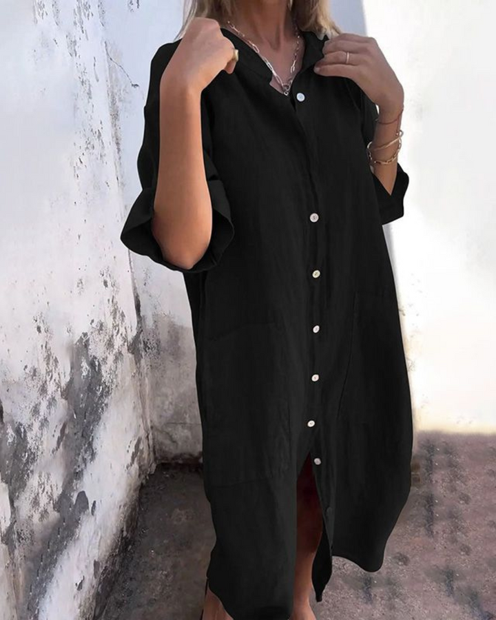 Melanie – Skjortekjole i Ibiza-Stil