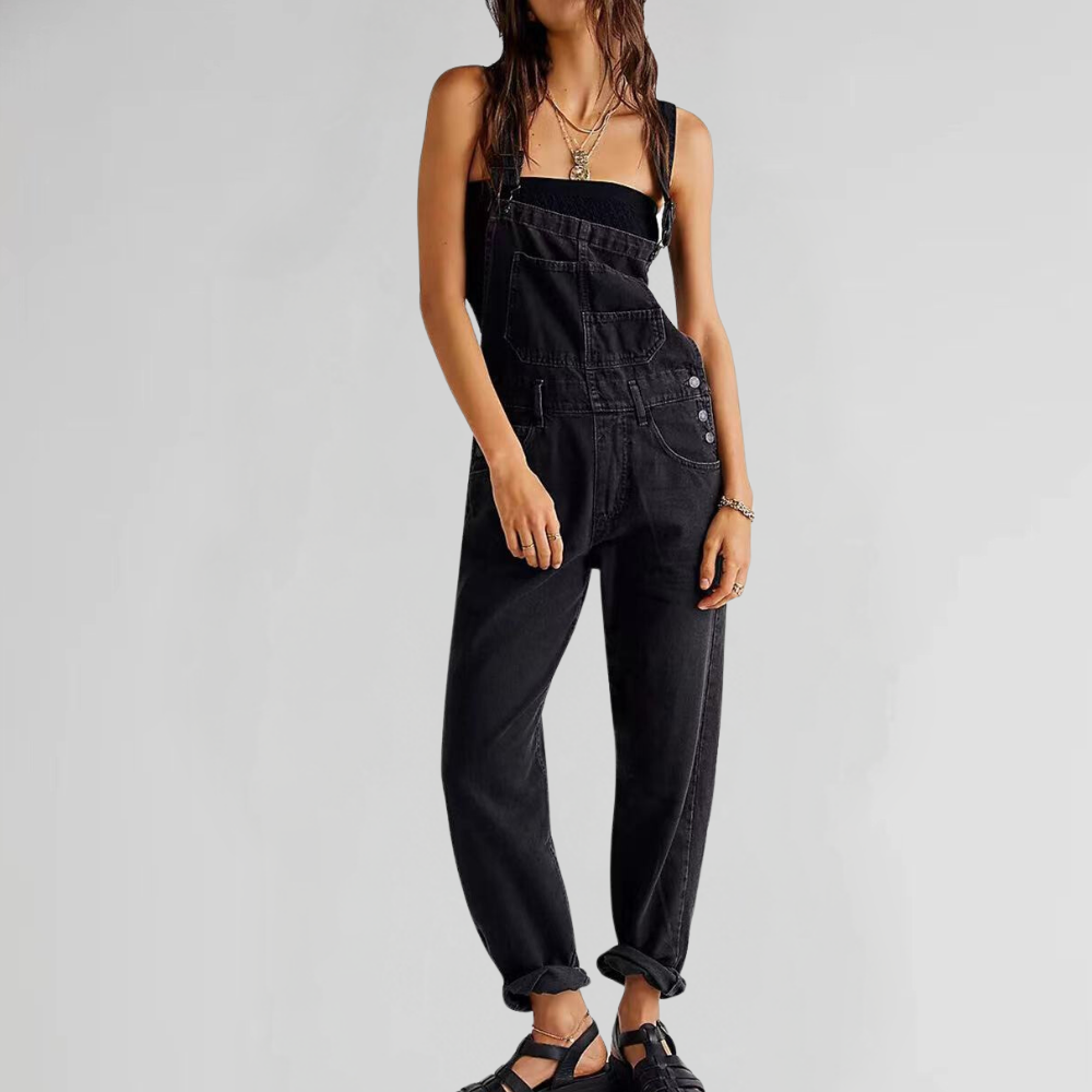 Jacqui – Behagelig Denim-Jumpsuit med Urban Stil og Feminin Pasform