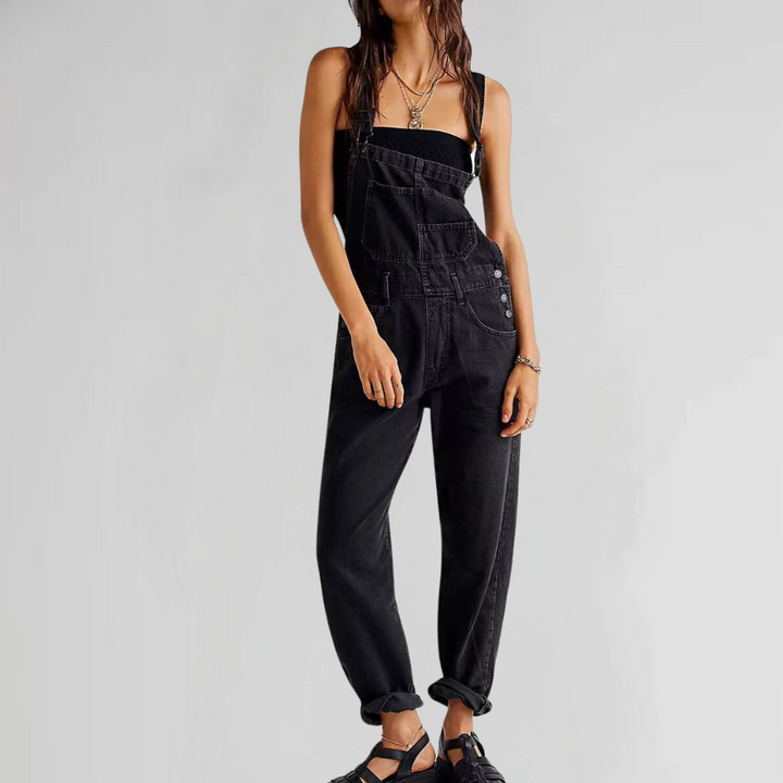 Jacqui – Behagelig Denim-Jumpsuit med Urban Stil og Feminin Pasform