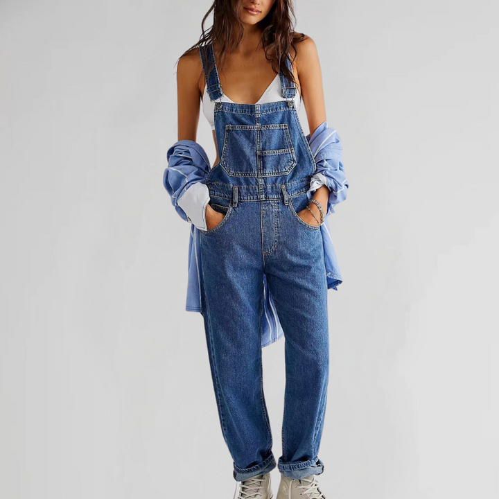 Jacqui – Behagelig Denim-Jumpsuit med Urban Stil og Feminin Pasform