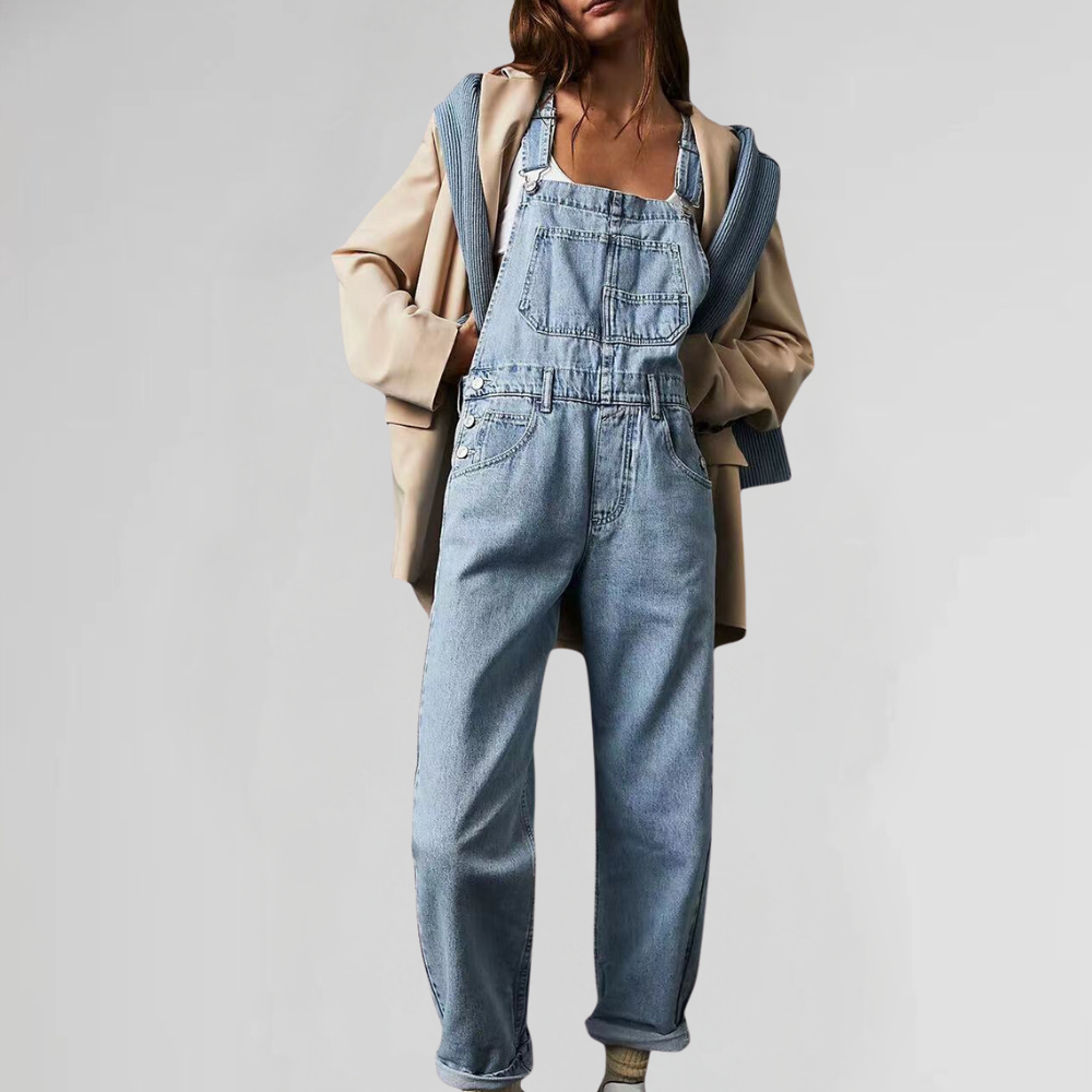 Jacqui – Behagelig Denim-Jumpsuit med Urban Stil og Feminin Pasform