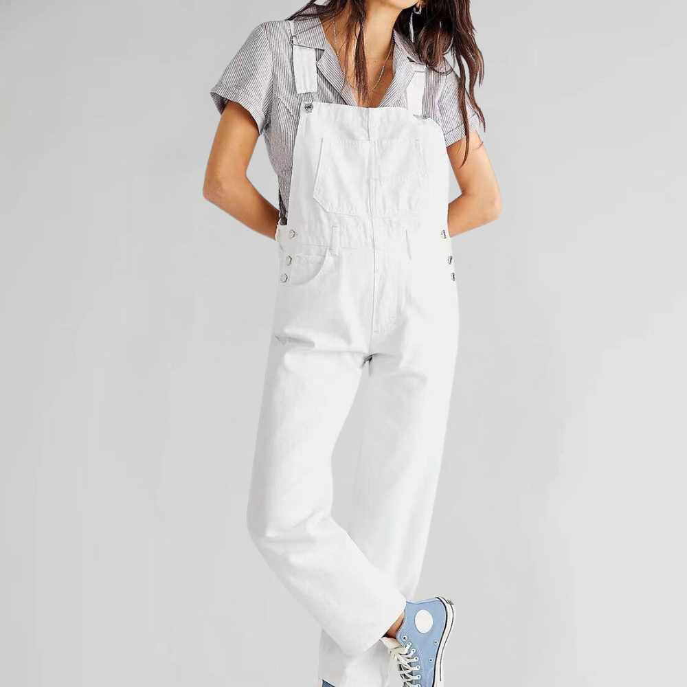 Jacqui – Behagelig Denim-Jumpsuit med Urban Stil og Feminin Pasform
