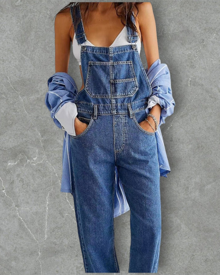 Jacqui – Behagelig Denim-Jumpsuit med Urban Stil og Feminin Pasform
