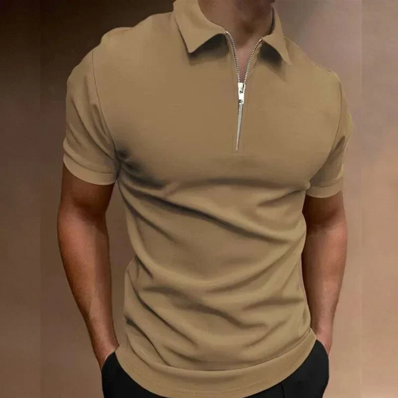 Theo – Klassisk Poloshirt med Lynlås