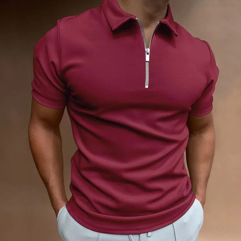 Theo – Klassisk Poloshirt med Lynlås