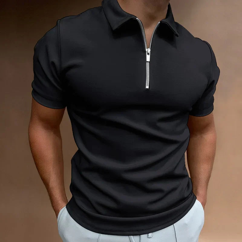Theo – Klassisk Poloshirt med Lynlås