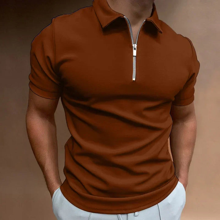 Theo – Klassisk Poloshirt med Lynlås