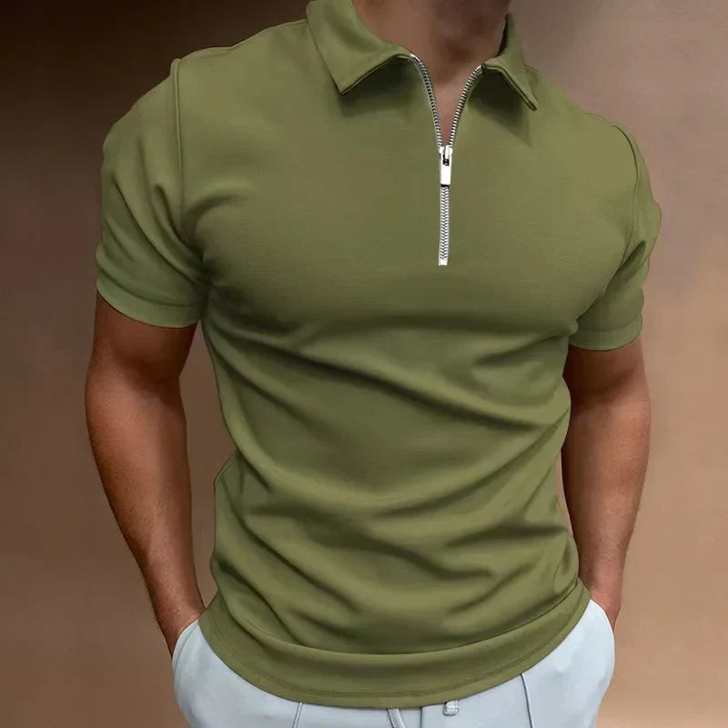 Theo – Klassisk Poloshirt med Lynlås