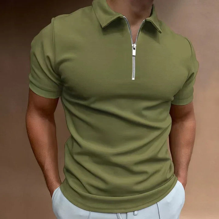 Theo – Klassisk Poloshirt med Lynlås