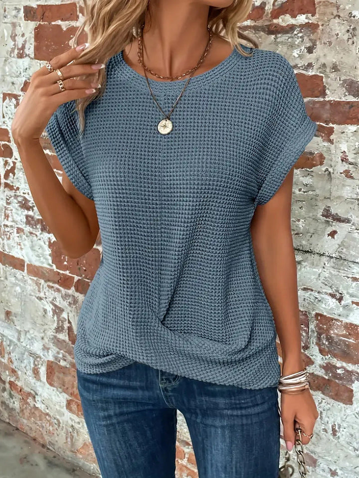 Ellis – Elegant Bluse med Rund Hals