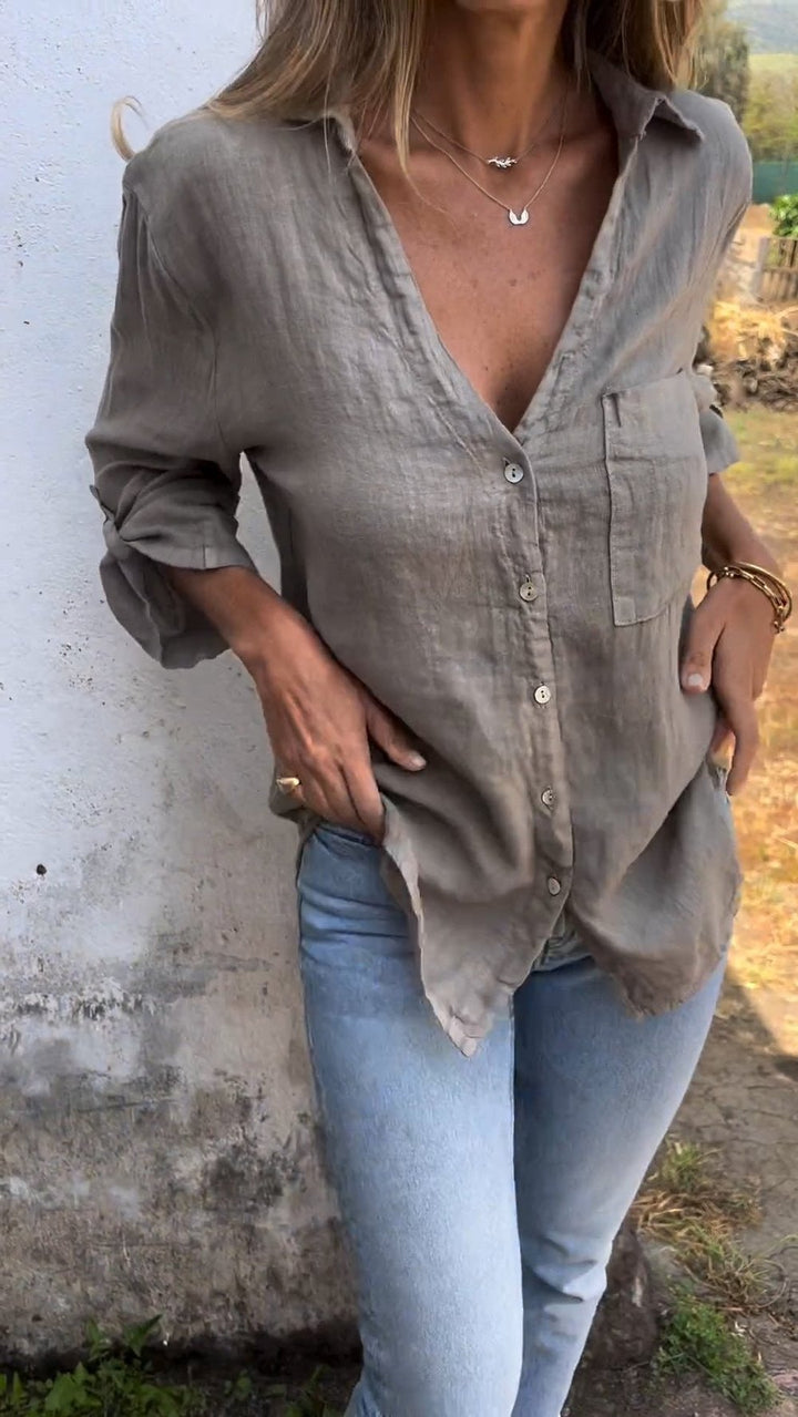 Lisette – Ibiza-stil Casual Skjortebluse