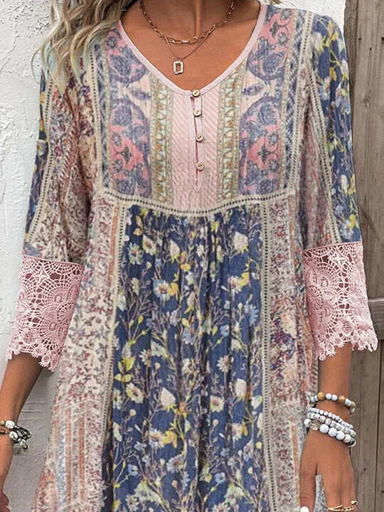 Mirabel – Boho Kjole med Blonder