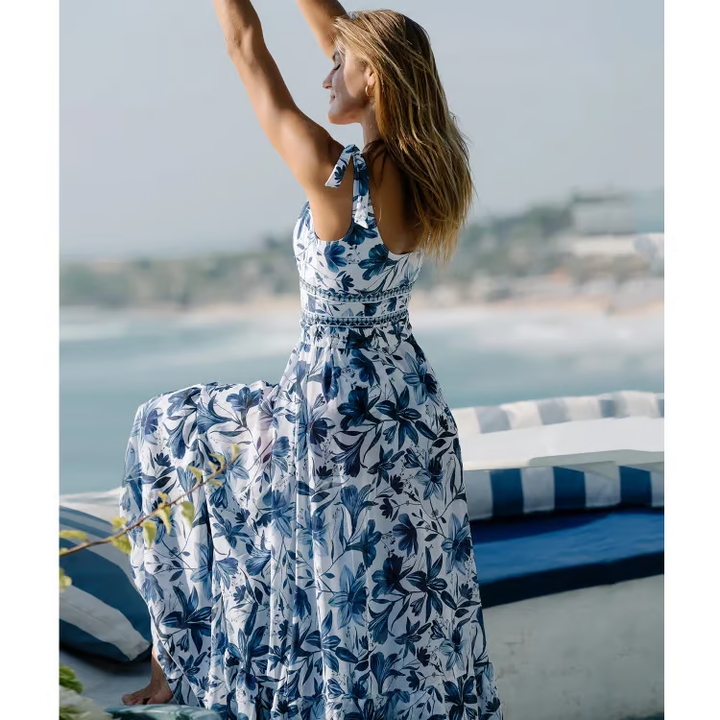 Blue Bloom Sæt – Badedragt & Nederdel