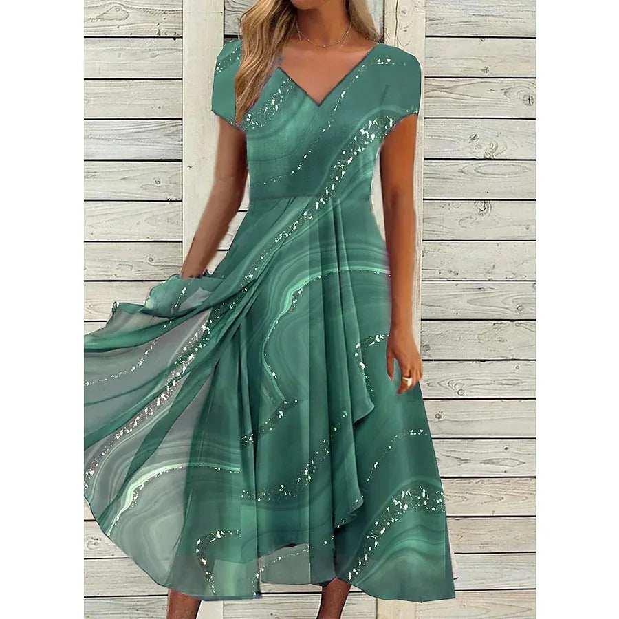 Naomi – Midi V-hals Kjole