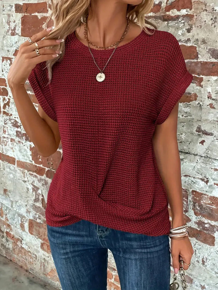 Ellis – Elegant Bluse med Rund Hals