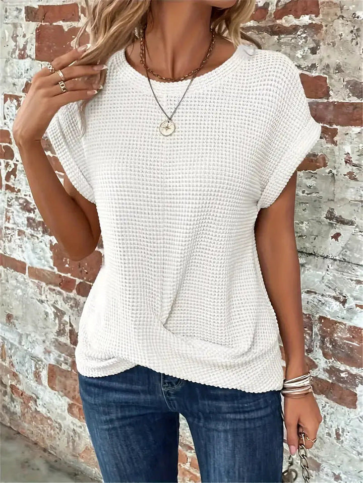 Ellis – Elegant Bluse med Rund Hals