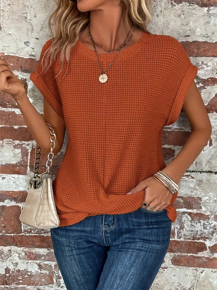Ellis – Elegant Bluse med Rund Hals