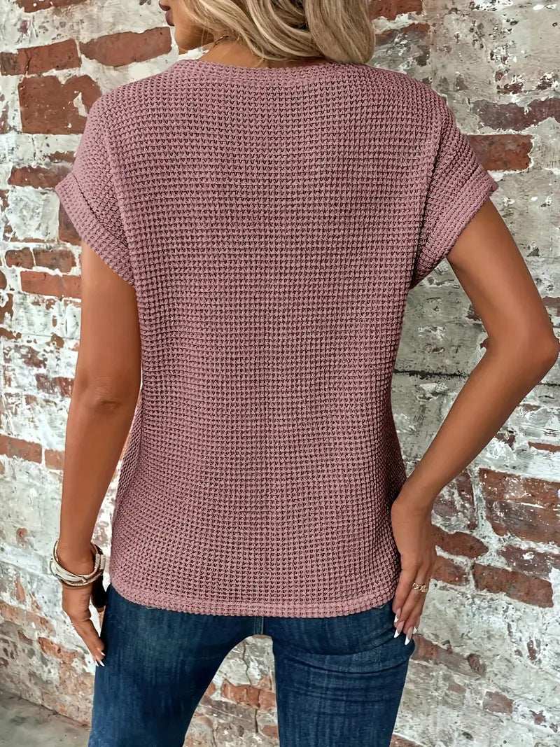 Ellis – Elegant Bluse med Rund Hals