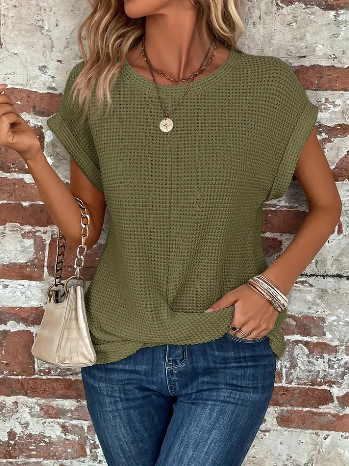 Ellis – Elegant Bluse med Rund Hals