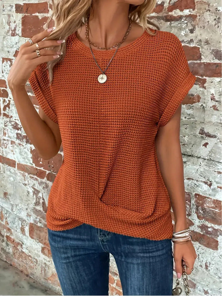 Ellis – Elegant Bluse med Rund Hals